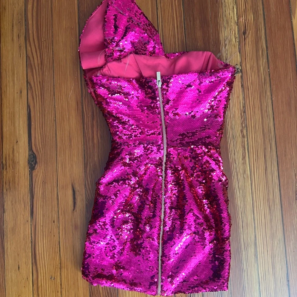 House of CB Strapless Pink Sequin Dress - Picture 3 of 5